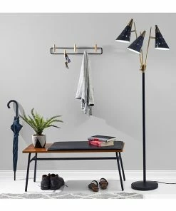 Adesso Home Floor Lamps Adesso® Nadine 66"H Matte Black And Antique Brass 3-Arm Floor Lamp With Matte Black Cone Shades (3249-01) -ADESSO-shop sp100563315 s7