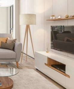 Adesso Home Floor Lamps Adesso® Director 60.25"H Floor Lamp, Natural With Off-White Fabric Drum Shade (6424-12) 5 Adesso Home Floor Lamps Adesso® Director 60.25"H Floor Lamp, Natural With Off-White Fabric Drum Shade (6424-12) -ADESSO-shop sp101399437 s7