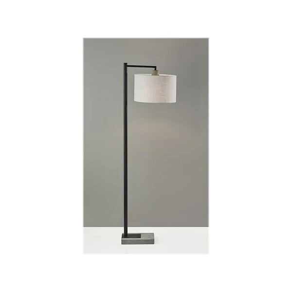 Floor Lamps Adesso Devin 60.75" Matte Black/Gray Floor Lamp With Drum Shade (5019-01) 3 Floor Lamps Adesso Devin 60.75" Matte Black/Gray Floor Lamp With Drum Shade (5019-01)