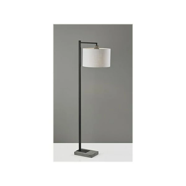 Floor Lamps Adesso Devin 60.75" Matte Black/Gray Floor Lamp With Drum Shade (5019-01) 4 Floor Lamps Adesso Devin 60.75" Matte Black/Gray Floor Lamp With Drum Shade (5019-01) - Image 2
