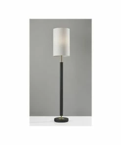 Floor Lamps Adesso Hollywood 58" Antique Brass/Black Floor Lamp With Cylindrical Shade (4174-01)