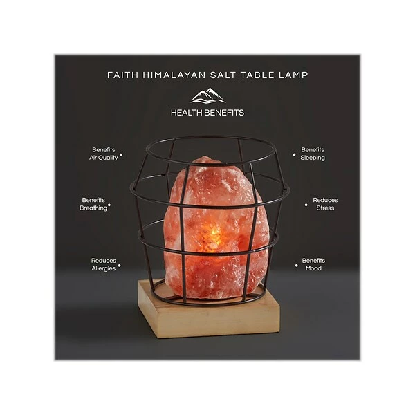 Table Lamps Simplee Adesso Faith Incandescent Table Lamp, Pink Himalayan Salt/Natural Wood/Black (SL1147-12) 4 Table Lamps Simplee Adesso Faith Incandescent Table Lamp, Pink Himalayan Salt/Natural Wood/Black (SL1147-12) - Image 2
