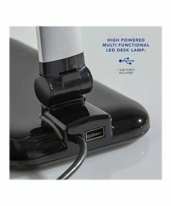 Desk Lamps Simplee Adesso Lennox LED Desk Lamp, 25", Matte Silver/Glossy Black (SL4903-01)