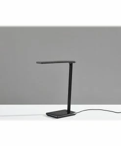 Desk Lamps Simplee Adesso Declan AdessoCharge LED Desk Lamp, 16", Glossy Black (SL4904-01)