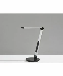 Desk Lamps Simplee Adesso Rodney AdessoCharge LED Desk Lamp, 26.5", Matte Silver/Glossy Black (SL4900-22)