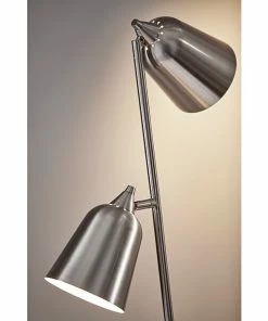 Floor Lamps Adesso Malcolm 57.5"H Brushed Steel Floor Lamp With Cone Shades (3237-22) 9 Floor Lamps Adesso Malcolm 57.5"H Brushed Steel Floor Lamp With Cone Shades (3237-22) -ADESSO-shop sp108082394 s7