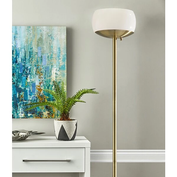 Floor Lamps Adesso Jessica 71" Antique Brass Floor Lamp With Dome Shade (5003-21) 5 Floor Lamps Adesso Jessica 71" Antique Brass Floor Lamp With Dome Shade (5003-21) - Image 3