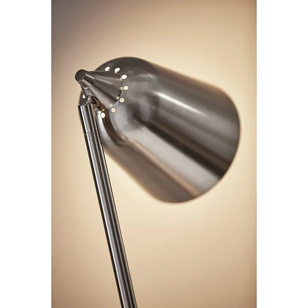 Floor Lamps Adesso Malcolm 57.5"H Brushed Steel Floor Lamp With Cone Shades (3237-22) 4 Floor Lamps Adesso Malcolm 57.5"H Brushed Steel Floor Lamp With Cone Shades (3237-22) - Image 2