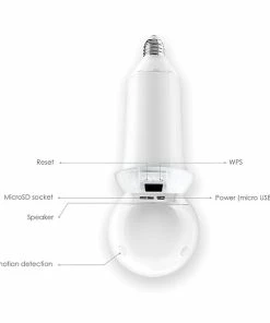 Security Cameras & Systems Amaryllo Zeus Biometric Auto-Tracking Light Bulb Indoor Security Camera, White (ACR1501R23WHE26) -ADESSO-shop sp117593365 s7