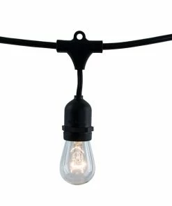 Outdoor Lighting Bulbrite Dimmable String Light Kit In Black With 15 Sockets, 1 Pack - S14 11W Bulbs Included (810002)