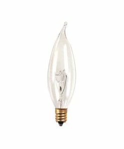 LED Lightbulbs Bulbrite Incandescent CA8 Candelabra Screw Base (E12) Clear Light Bulb, 15 Watt, 50/Pack(861244)