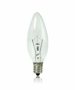 LED Lightbulbs Bulbrite Krypton B8 15W Dimmable Clear 2700K Warm White Light Bulb, 20 Pack (460015)