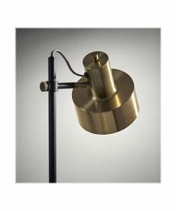 Floor Lamps Adesso Clayton 56.5" Matte Black/Antique Brass Floor Lamp With Cylindrical Shade (3587-01) -ADESSO-shop sp134501062 s7