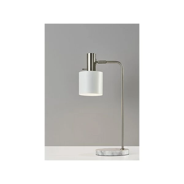 Desk Lamps Adesso Emmett Incandescent Desk Lamp, 23.25", Brushed Steel/Matte White (3158-02) 3 Desk Lamps Adesso Emmett Incandescent Desk Lamp, 23.25", Brushed Steel/Matte White (3158-02)