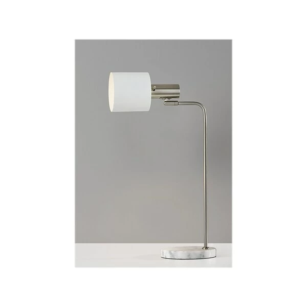Desk Lamps Adesso Emmett Incandescent Desk Lamp, 23.25", Brushed Steel/Matte White (3158-02) 4 Desk Lamps Adesso Emmett Incandescent Desk Lamp, 23.25", Brushed Steel/Matte White (3158-02) - Image 2