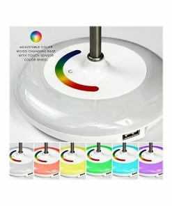 Table Lamps Simplee Adesso Mia Color Changing Interchangeable Table Lamp, White/Brushed Steel (SL4905-02)