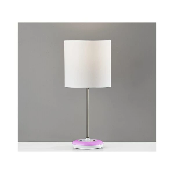 Table Lamps Simplee Adesso Mia Color Changing Interchangeable Table Lamp, White/Brushed Steel (SL4905-02) 6 Table Lamps Simplee Adesso Mia Color Changing Interchangeable Table Lamp, White/Brushed Steel (SL4905-02) - Image 4