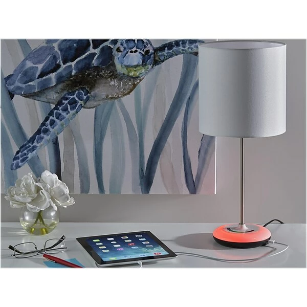 Table Lamps Simplee Adesso Mia Color Changing Interchangeable Table Lamp, White/Brushed Steel (SL4905-02) 7 Table Lamps Simplee Adesso Mia Color Changing Interchangeable Table Lamp, White/Brushed Steel (SL4905-02) - Image 5