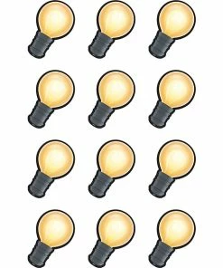 Decorative Accents & Board Sets Teacher Created Resources White Light Bulbs Mini Accents, 36 Per Pack, 6 Packs (TCR8597-6)