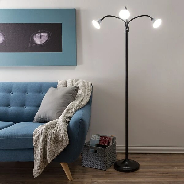 Floor Lamps Lavish Home LED Floor Lamp Black (M100018) 4 Floor Lamps Lavish Home LED Floor Lamp Black (M100018) - Image 2