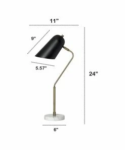 Desk Lamps Lalia Home Studio Loft Incandescent Desk Lamp, 24", Antique Brass/Matte Black/Marble White (LHD-5058-AB) -ADESSO-shop sp144158571 s7