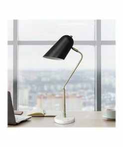 Desk Lamps Lalia Home Studio Loft Incandescent Desk Lamp, 24", Antique Brass/Matte Black/Marble White (LHD-5058-AB) -ADESSO-shop sp144158574 s7