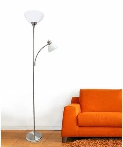 Floor Lamps Simple Designs Incandescent Floor Lamp, Brushed Nickel -ADESSO-shop sp15495612 s7