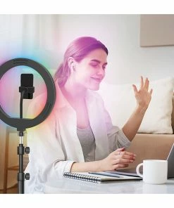 Cell Phone Tools & Accessories Supersonic PRO Live Stream 12-Inch LED Selfie RGB Ring Light With Floor Stand (SC-2230RGB)