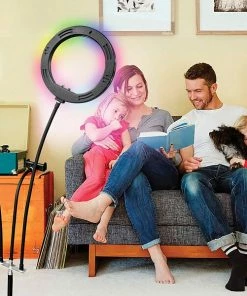 Cell Phone Tools & Accessories Supersonic PRO Live Stream Double 8" LED Selfie RGB Ring Light With Tripod Stand (SC-2710SR)