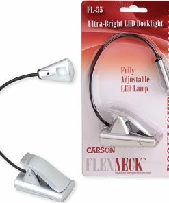 Standard Lightbulbs Carson Optical FlexNeck 6 In. Fully-Adjustable Booklight, Silver (FL-55)
