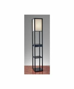 Adesso Home Floor Lamps Adesso® Parker 62.5"H Black Floor Lamp With Off-White Square Shade (3133-01) -ADESSO-shop sp41687833 s7