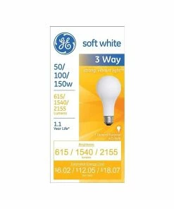 Light Bulbs GE Lighting 3-Way 50/100/150 Watts Soft White Incandescent Bulb (97494)