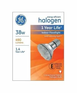 Flood Bulbs GE Compact PAR20 38 Watts Soft White Halogen Bulb (69163)