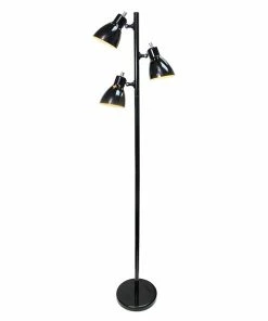Floor Lamps Simple Designs Incandescent Floor Lamp, Black (LF2007-BLK)