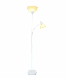 Floor Lamps Simple Designs Incandescent Floor Lamp, White (LF2000-WHT)