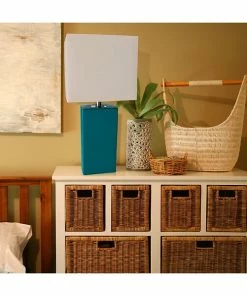 Table Lamps Elegant Designs Incandescent Leather Table Lamp, Teal (LT1025-TEL) -ADESSO-shop sp5064687 s7