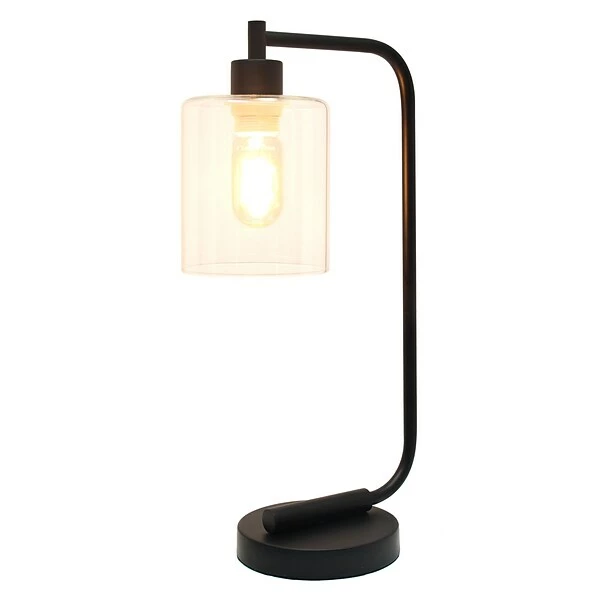 Desk Lamps Simple Designs Bronson Antique Style Industrial Iron Lantern Desk Lamp With Glass Shade, Black (2637380) 3 Desk Lamps Simple Designs Bronson Antique Style Industrial Iron Lantern Desk Lamp With Glass Shade, Black (2637380)