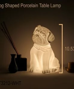 Table Lamps Simple Designs Incandescent Porcelain Table Lamp, Puppy Dog (LT3212-WHT) -ADESSO-shop sp5265127 s7