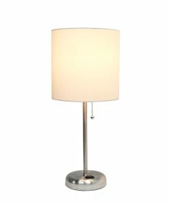 Table Lamps LimeLights Charging Table Lamp, White (LT2024-WHT)