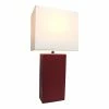 Table Lamps Elegant Designs Incandescent Leather Table Lamp, Red (LT1025-RED)