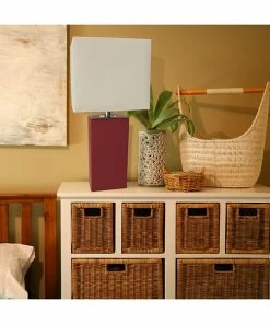 Table Lamps Elegant Designs Incandescent Leather Table Lamp, Red (LT1025-RED) -ADESSO-shop sp58025501 s7