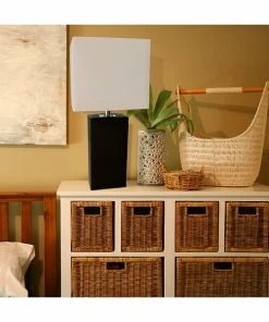 Table Lamps Elegant Designs Incandescent Leather Table Lamp, Black (LT1025-BLK) -ADESSO-shop sp58025516 s7