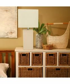 Table Lamps Elegant Designs Incandescent Leather Table Lamp, White (LT1025-WHT) -ADESSO-shop sp58026853 s7