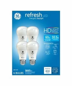Standard Lightbulbs GE Refresh 10.5W A19 LED Bulb, 4/Pack (42978)