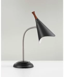 ADESSO-shop 6 Adesso Home Desk Lamps Adesso® Draper Incandescent Adjustable Gooseneck Desk Lamp, 18.5"H, Black (3234-01)