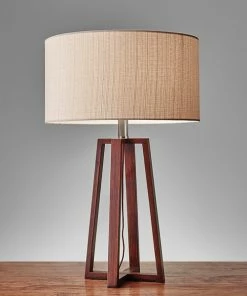 ADESSO-shop 8 Adesso Home Desk Lamps Adesso® Quinn Incandescent Table Lamp, 23.75"H, Walnut Birch Wood (1503-15)
