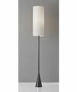 Adesso Home Floor Lamps Adesso® Bella 74"H Floor Lamp, Black Nickel With White Drum Shade (4029-01)