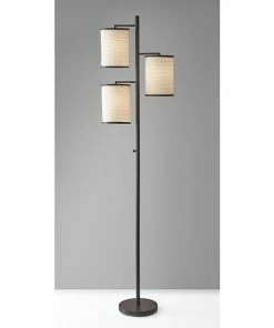 Adesso Home Floor Lamps Adesso® Bellows 74"H Tree Lamp, Antique Bronze With White Cylinder Shades (4152-26) -ADESSO-shop sp97001158 s7