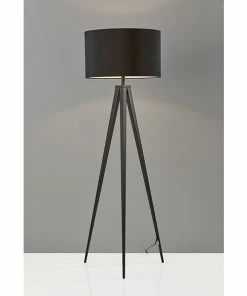 Adesso Home Floor Lamps Adesso® Director 61.5"H Floor Lamp, Black With Black Drum Shade (6424-01) -ADESSO-shop sp97001169 s7