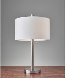 Adesso Home Table Lamps Adesso® Boulevard 28"H Incandescent Table Lamp, Brushed Steel (4066-22)
